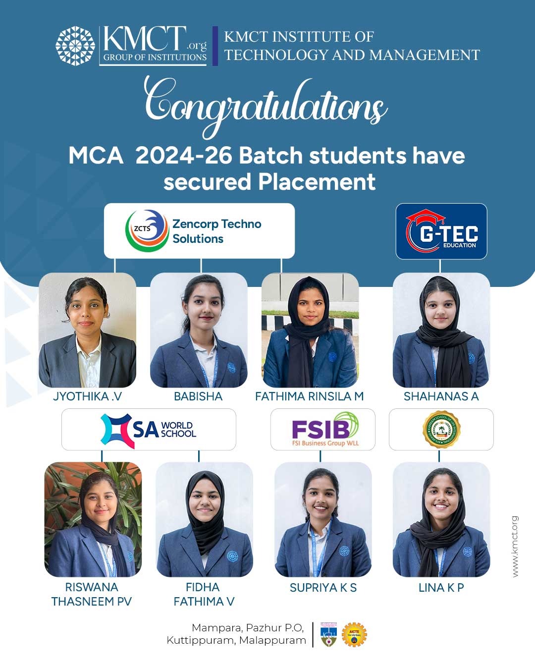 Placement Triumphs of MCA 2024–26