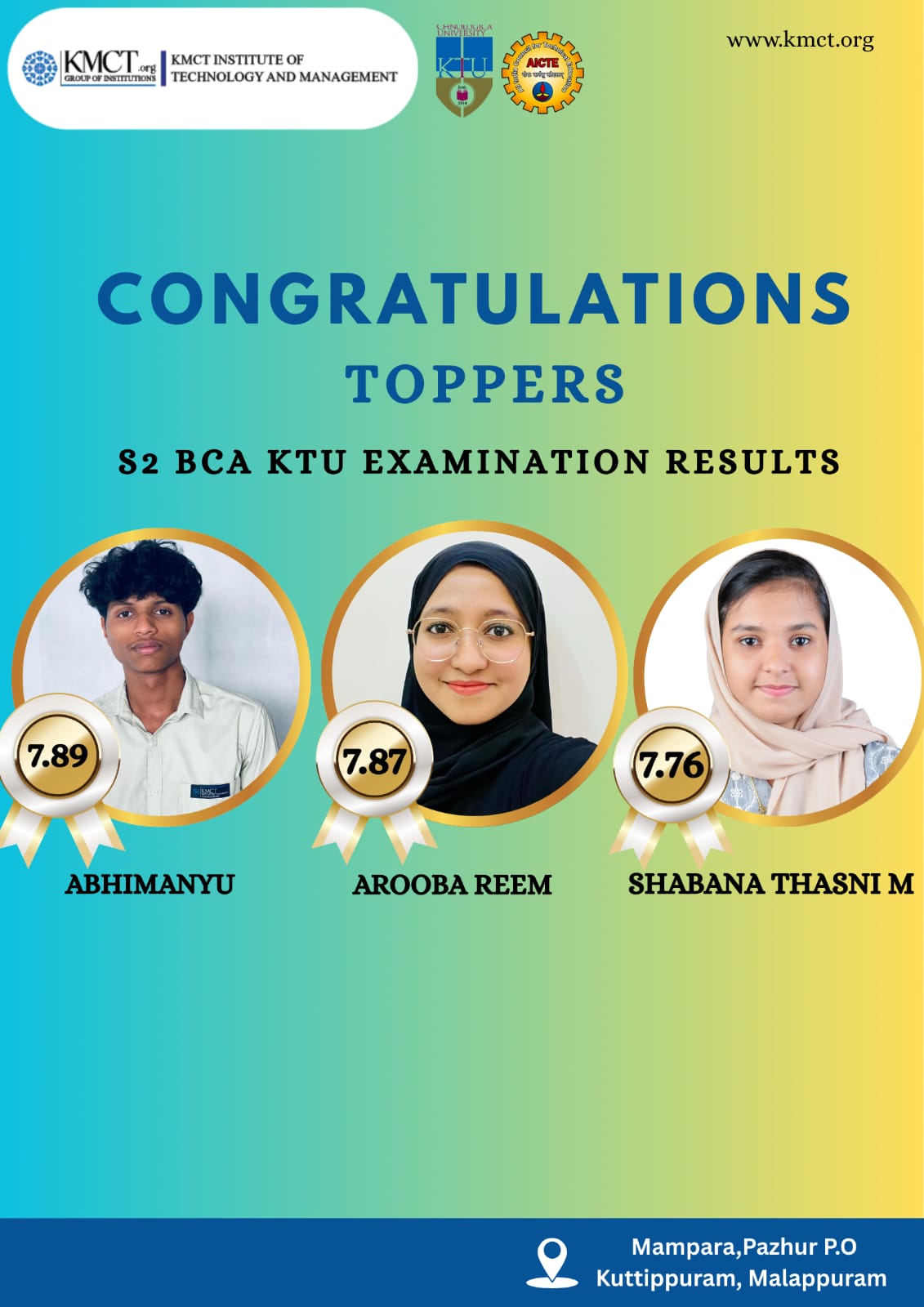 S2 BCA KTU Examination – Topper’s Achievement